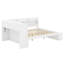 Structure de lit de jour fonctionnelle avec tablettes de rangement, armoire à chaussures et ports de chargement USB-716230288