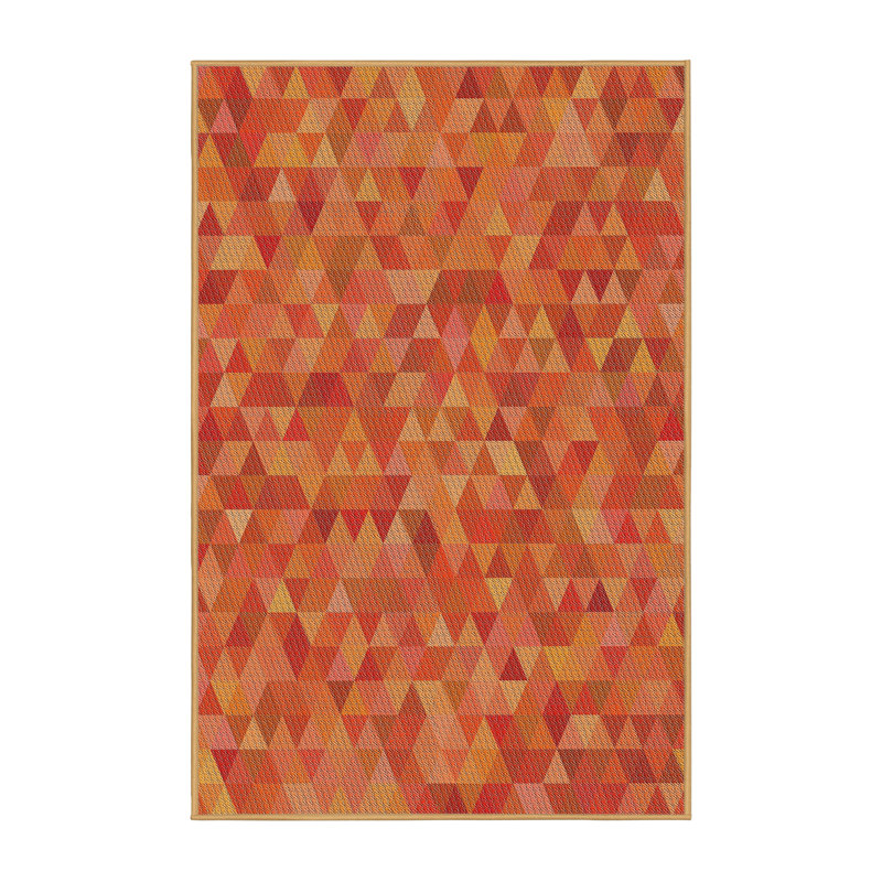 Tapis orange tissé à la machine, Rectangle 5 pi x 7 pi