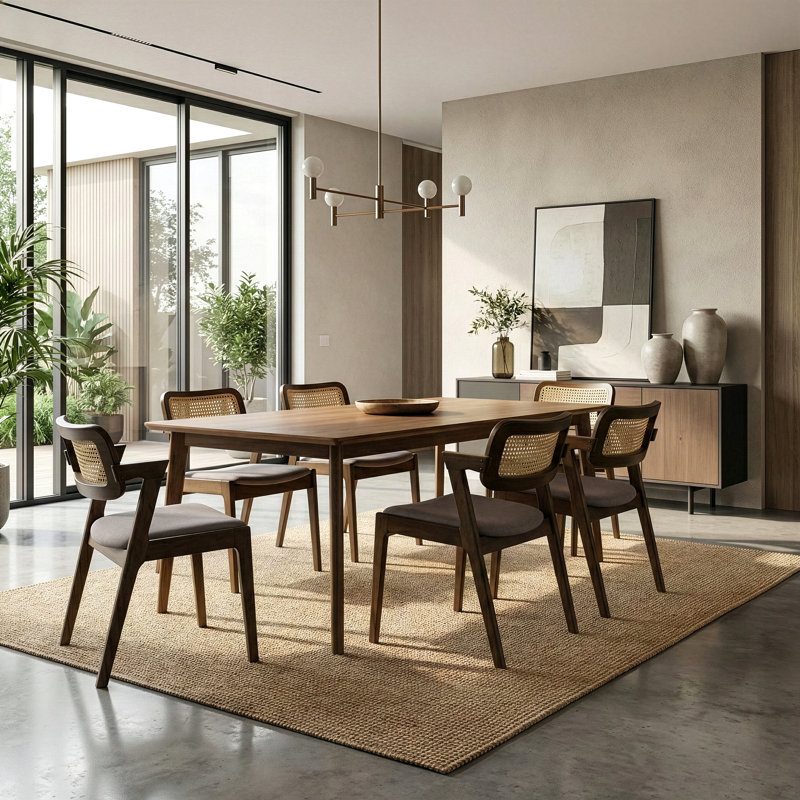 Kikuo 17.5'' H Upholstered Side Chair, Walnut