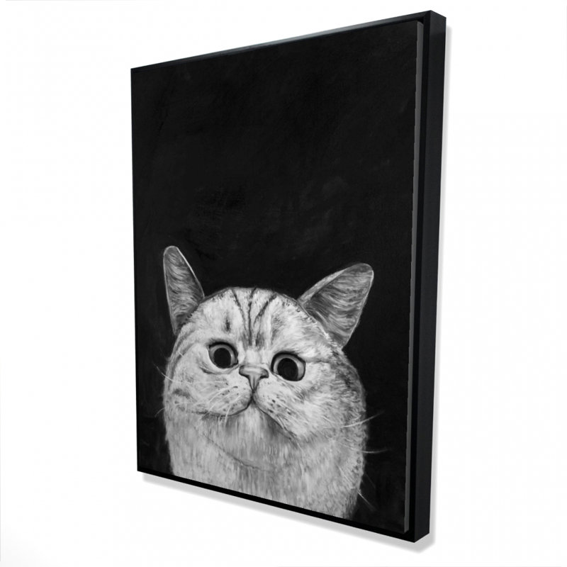 Watching Cat Print On Canvas