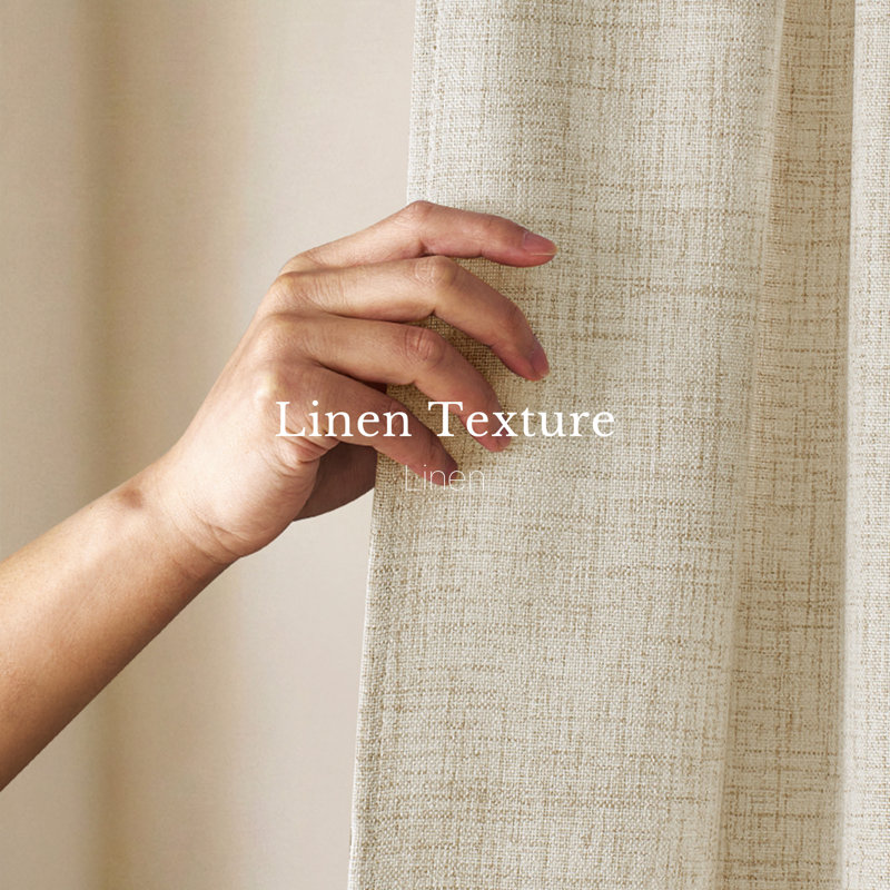 Faux Linen Blend Curtains Rod Pocket & Back tab Semi Sheer Window Treatments Privacy with Light Filtering for Living Room, 2 Panels