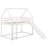 Twin Size Bunk House Bed with Slide and Ladder-1187898238