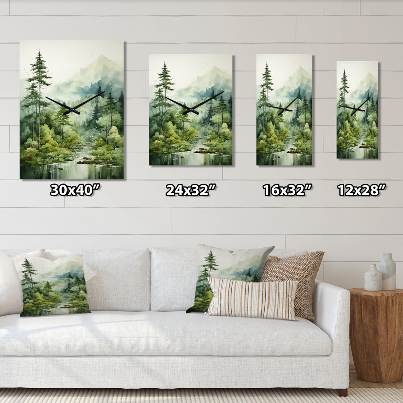 Forest Enigmatic Forest - Landscape & Nature Wall Clock, 40" H x 30" W x 1" D
