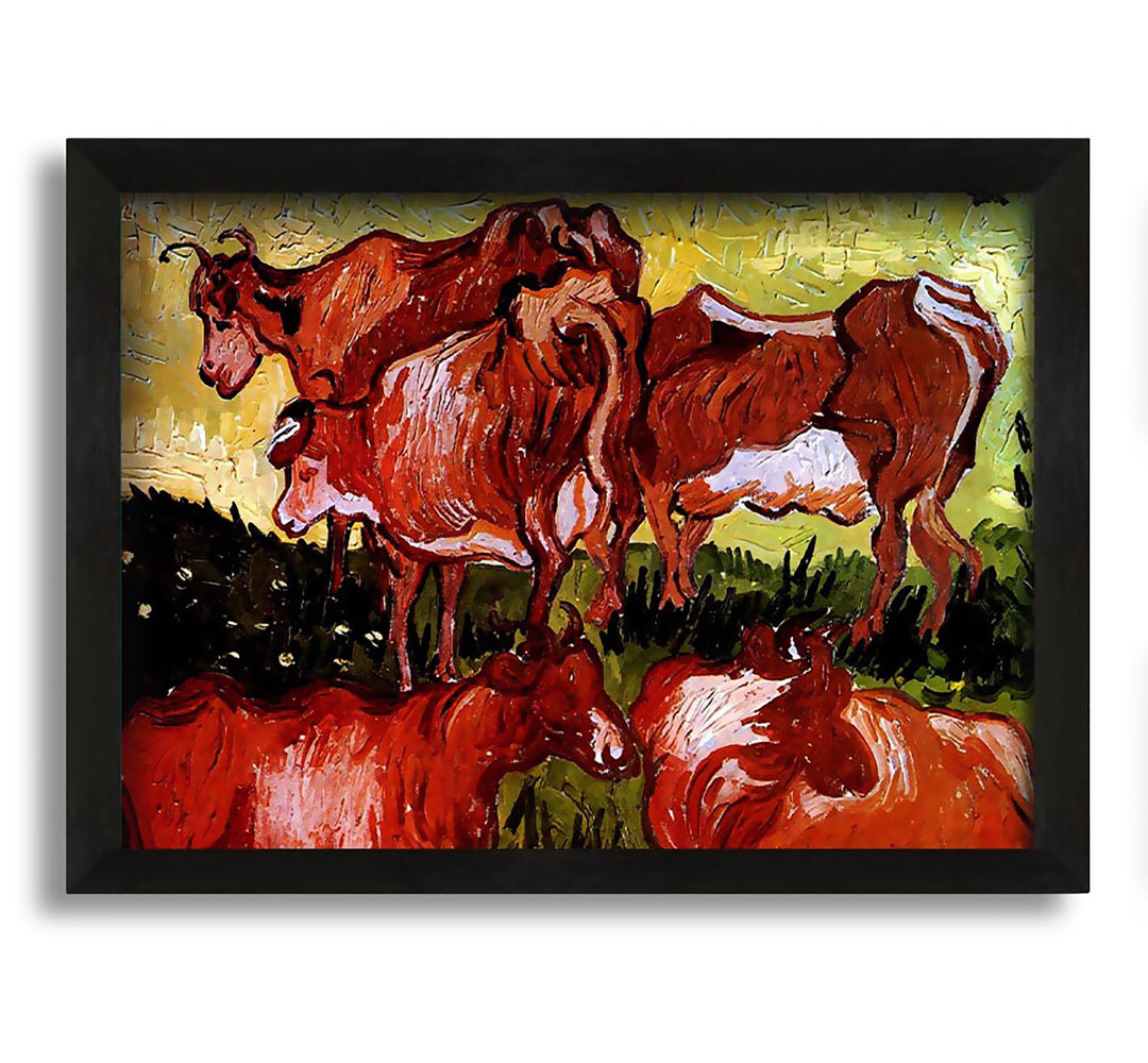 Gerahmtes Leinwandbild Cows After Jordaens von Van Gogh