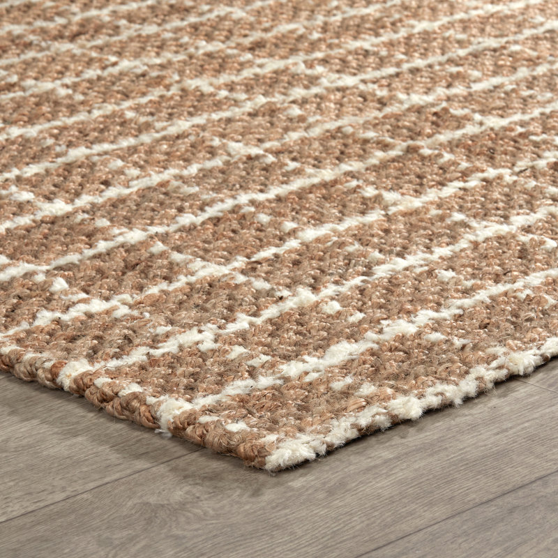 Windowpane Handwoven Jute Rug, Rectangle 5' x 8'