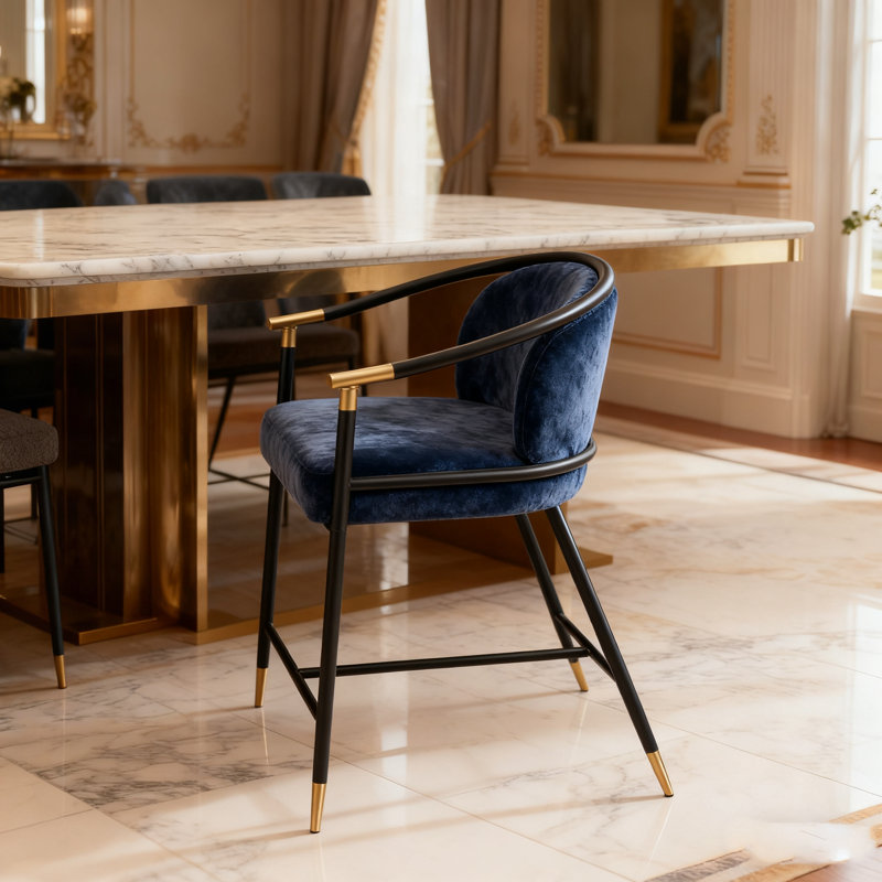 Tabouret de comptoir rembourré avec, Marine
