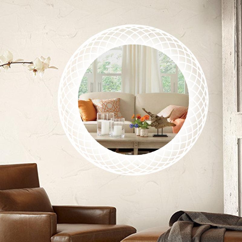 CHLOE Lighting LUMINOSITÉ Miroir rond à écran tactile DEL 3 températures de couleur 3000K-6000K 30 "de large