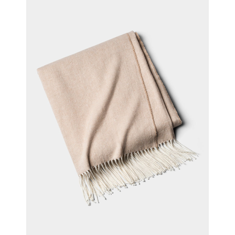 Bamboo Herringbone Tassel Throw, Oatmeal
