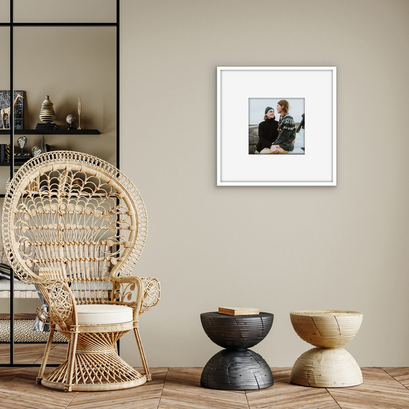  Cadre 24 po x 24 po - Utiliser comme cadre 12 po x 12 po avec passe-partout ou cadre 24 po x 24 po sans passe-partout - Cadre photo fin avec plexiglas poli - blanc