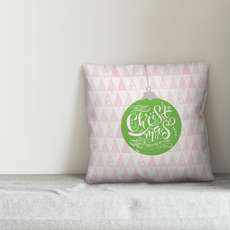  Coussin Merry Christmas, 16 po x 1 po, Housse de coussin seulement - Insert