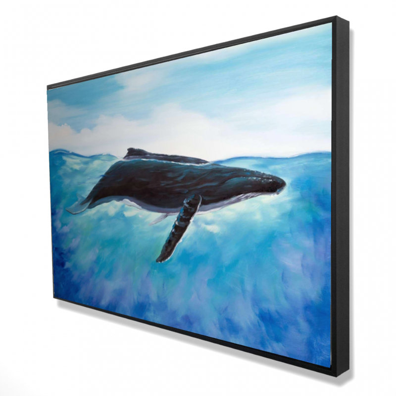 Baleine bleue, reproduction sur toile, H 24 po x l 36 po