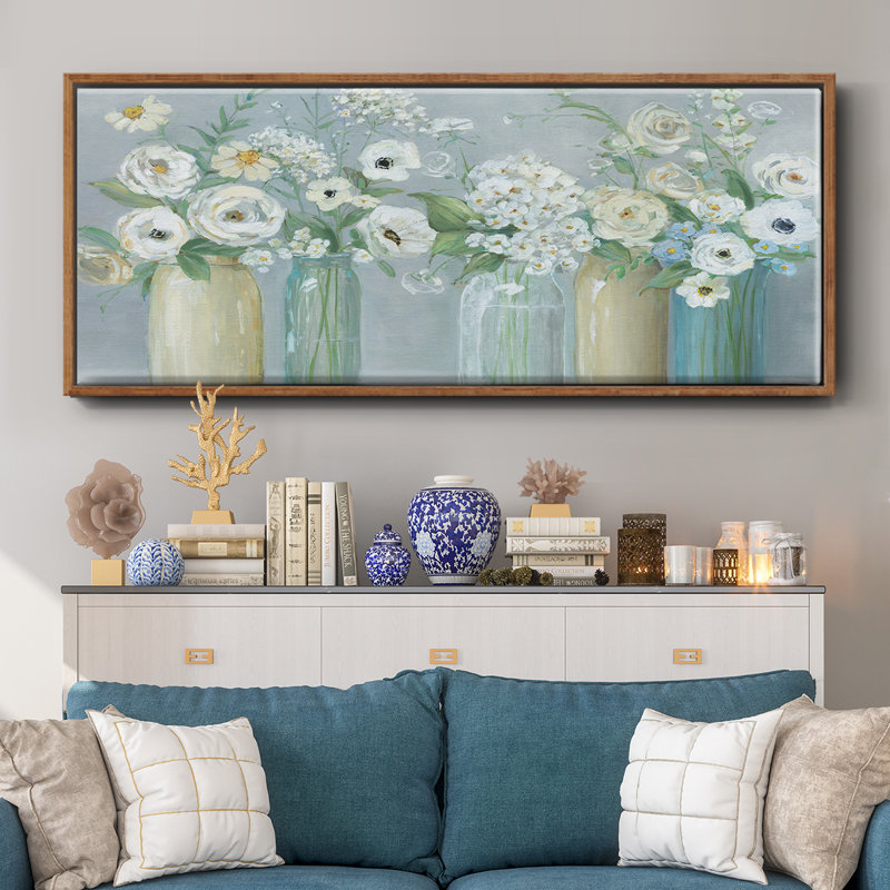 Blooming Meadow Beauties - Toile encadrée, H 20 po x l 50 po