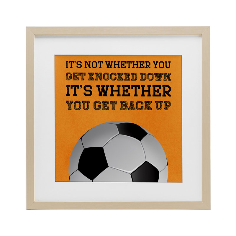 Whether You Get Back Up Framed Print Under Glass, design by Marcus Prime, Harvest Pine Frame, 13" H x 13" W