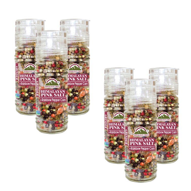 Himalayan Chef Pink Salt with Rainbow Peppercorns, Glass Grinder 3.5 Ounce  Each & Reviews