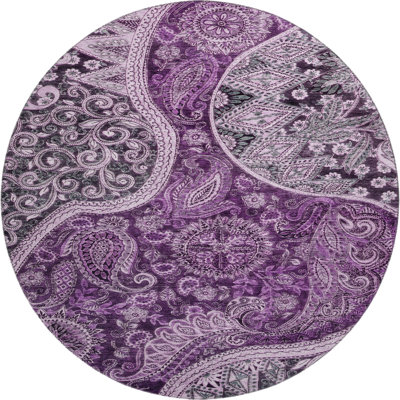 Premium Machine Washable Jamestown AMF1078 Swirl Rug