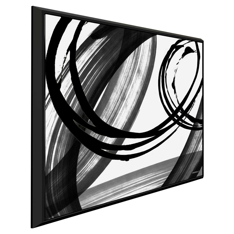 «Black and White Pop I», impression, H 21,5 po x l 21,5 po x P 2 po, Cadre flottant noir