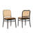 Modern Upholstered Faux Leather Side Dining Chair with Cane Rattan Back-753274499-753274497