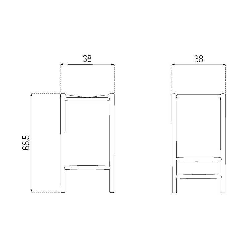 J164C by Jørgen Bækmark, Counter Stool (27"Seat Height), Jet Black
