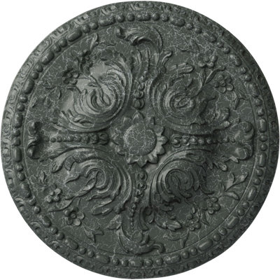 Médaillon de plafond Endurathane Pompeii, 18 7/8 po x P 1 1/2 po (pour auvents jusqu'à 2 po), finition cuivre antique peint à la main
