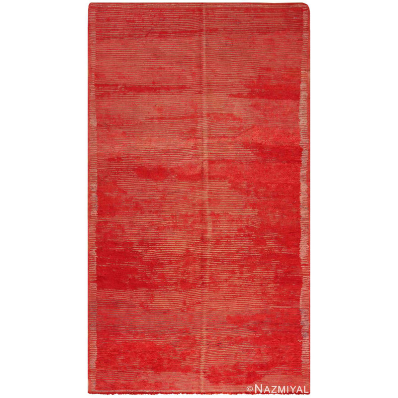 Tapis rouge marocain double face rétro berbère