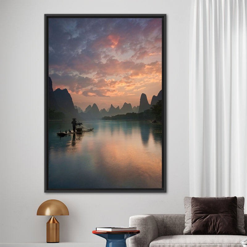Print on Canvas, 70 cm H x 50 cm W, Framed Print without Mat, Black