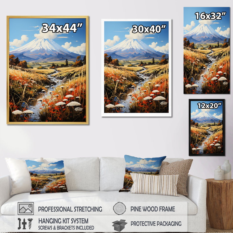 Volcans contrastes volcaniques I, Cadre simple noir, H 32 po x l 16 po x P 1 po