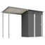Remise durable en acier galvanisé de 5 pi x 3 pi et abri de jardin, rangement facile à assembler avec pergola ouverte, remise tout-en-un 2 en 1 pour le rangement des outils, le patio et la cour