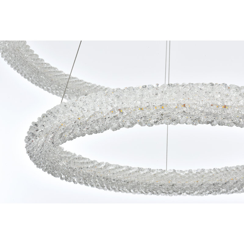 Lustre gradué à 2 lumières DEL Bridgeton, Or satiné, H 12 po x l 32 po x P 32 po