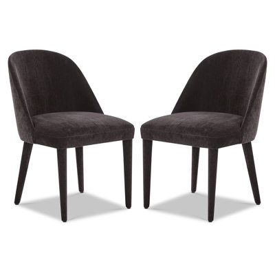Labin Chenille Velvet Dining Chair In Ganache Brown (Set Of 2)