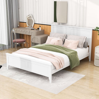 Disaya Wooden Platform Bed with Headboard and Footboard