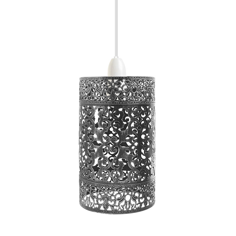60.96cm H Metal Drum Ceiling Fan Bowl Shade ( Uno ), Brushed Silver