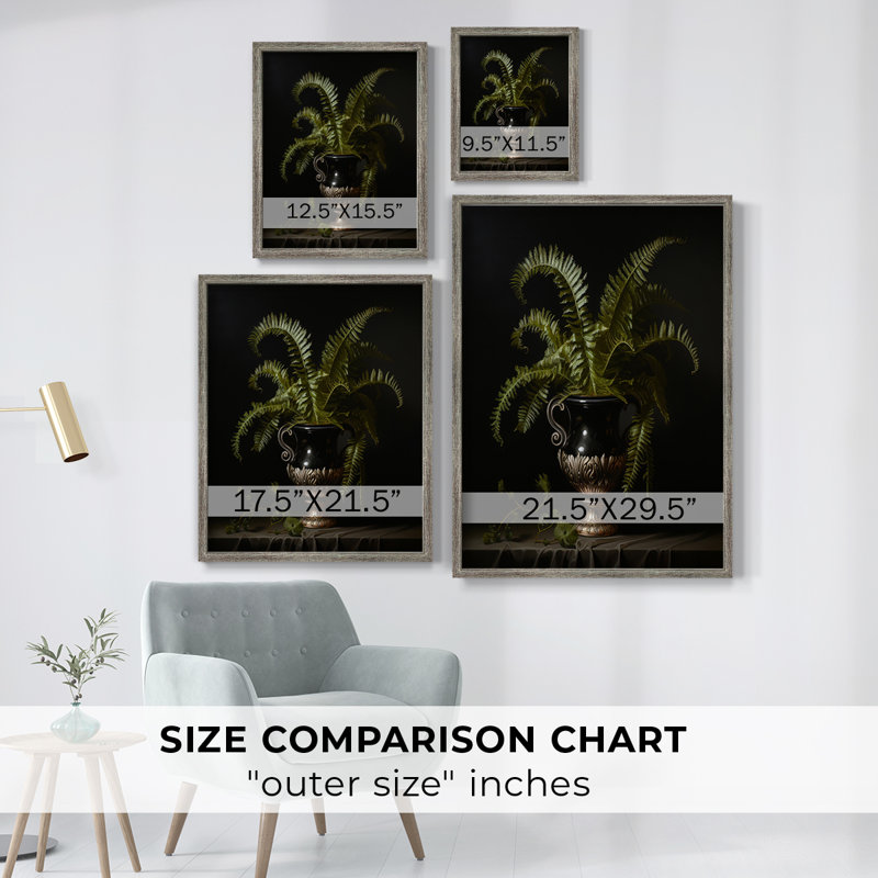 Reproduction encadrée FLORAL Series CCXIII - bois massif, H 11 po x l 9 po