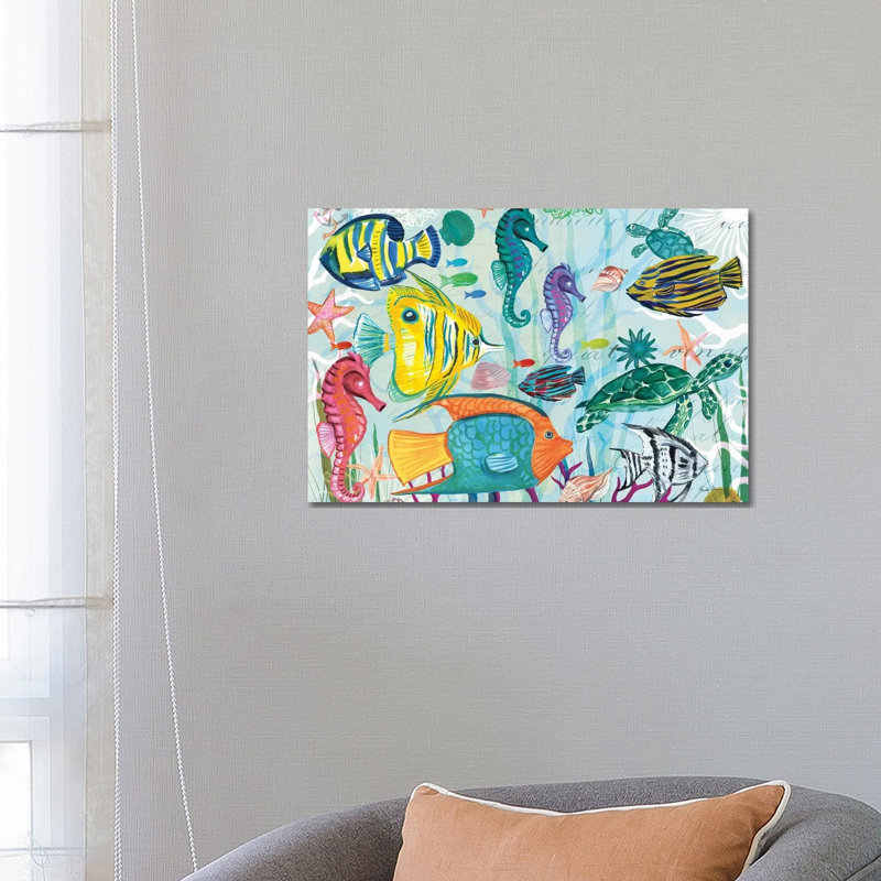 Tropical Underwater V by Farida Zaman - Wrapped Canvas Painting, 66.04 cm H x 45.72 cm W x 1.91 cm D
