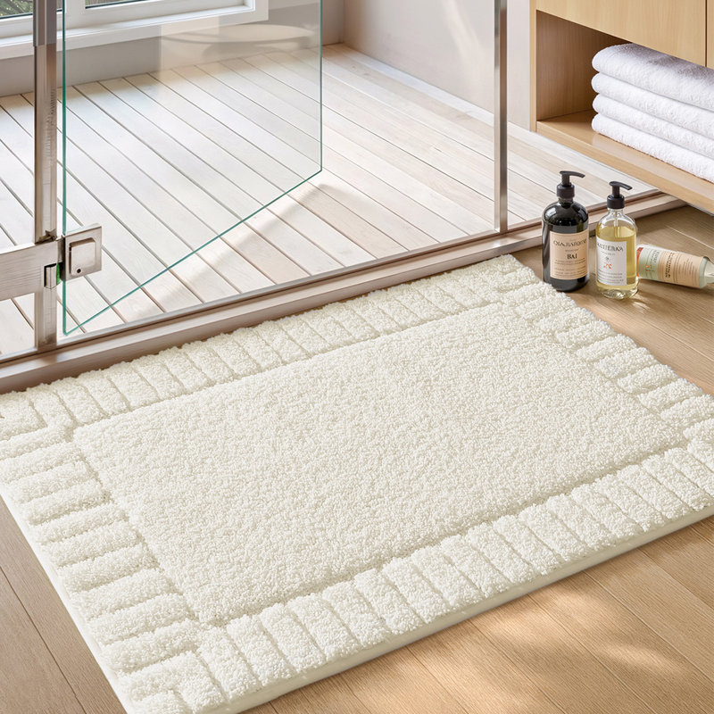 Kaziyah Microfiber Bath Rug, 24" W x 43" L, Beige