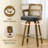 26.77" Upholstered Cane Back Counter & Bar Stool With Armrest-2029997033-2029997009