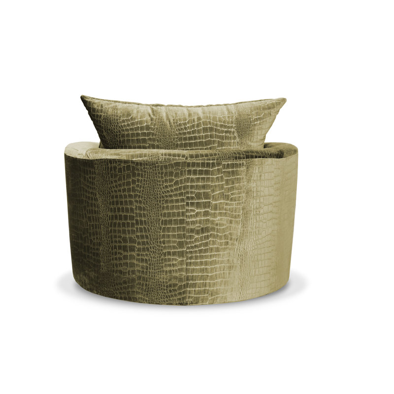 Upholstered Swivel Armchair, Gold