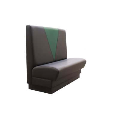 QA Group Olympic Style Single Restaurant Booth Seating - Contrast Stitched V-Shape Back Design,