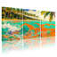 Ensemble de 3 tableaux sur toile tendue représentant des vagues tropicales et des palmiers-724135535