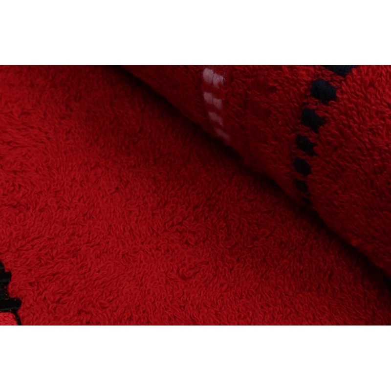 Ensemble de 2 serviettes 100% coton Metcalf, Rouge