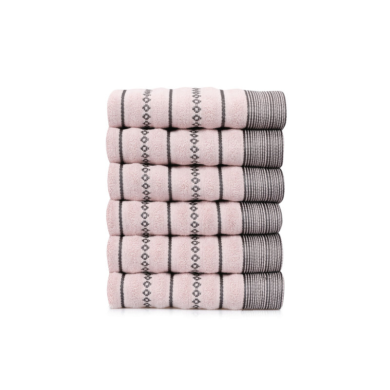 Ensemble de serviettes 6 pièces 100% coton, Brun poudre