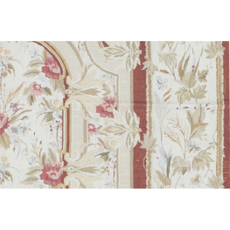 Hand-Knotted High-Quality Red and Beige Area Rug