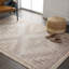 Tapis géométrique en polyester tissé à la machine lavable à la machine en beige / bourgogne-68307916