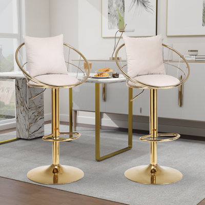 Nekesha Swivel Upholstered Adjustable Height Counter Stool