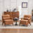 Mid Century Upholstered Arm Accent Chair with Solid Wood Legs-1884989260