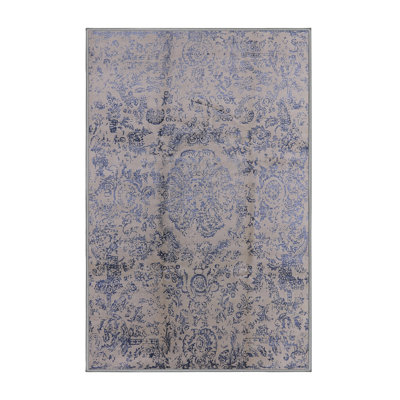 Tapis oriental taupe / bleu Hunziker
