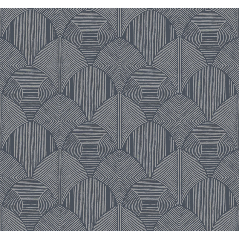 Meyberg Silver Geometric Wallpaper, Blue