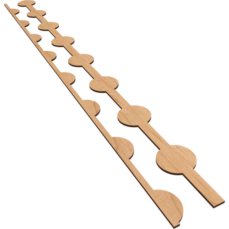 Ensemble de panneau mural décoratif à lattes en bois Bridgeport, H 94 po x l 5,62 po x P 0,37 po, Érable