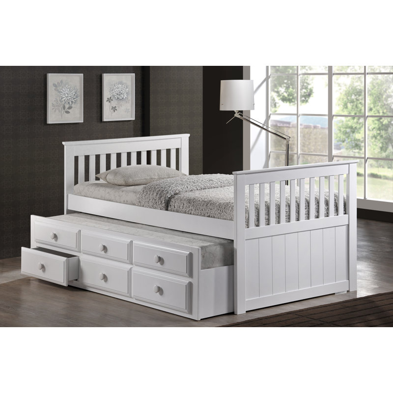 Kids Twin with Trundle, Dark Brown