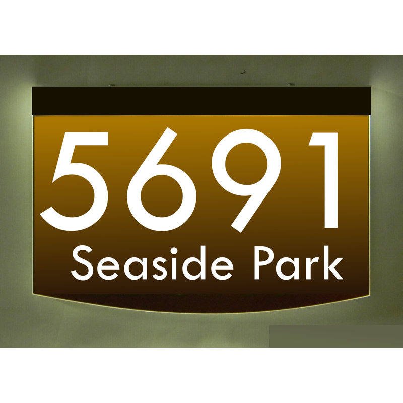 Enseigne d’adresse del 2 lignes avec panneau solaire, Chocolat, Oui