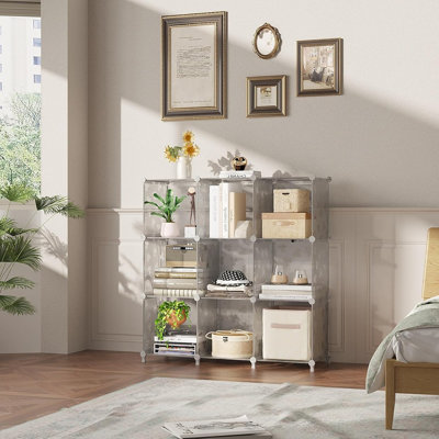 Organisateur de placard, tablette à 10 cubes avec cloison, bibliothèque en plastique pour la chambre à coucher